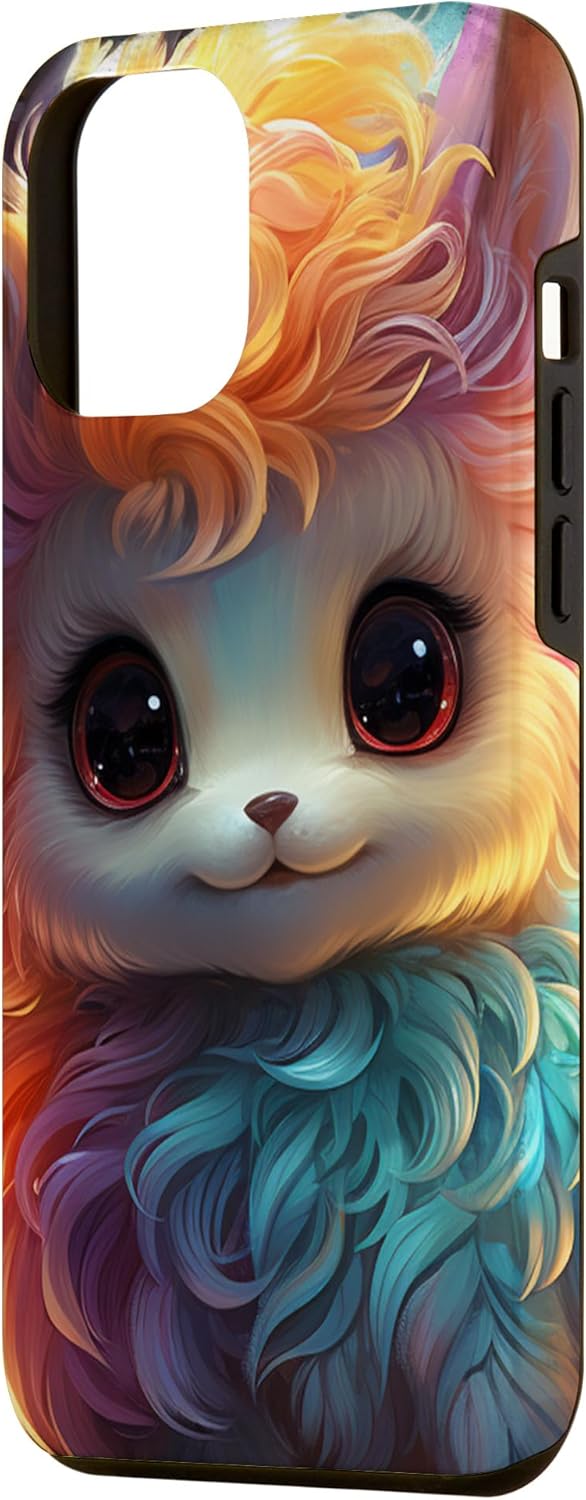 iPhone 14 Plus cute magical unicorn horse colorful hair, anime portrait #2 Case