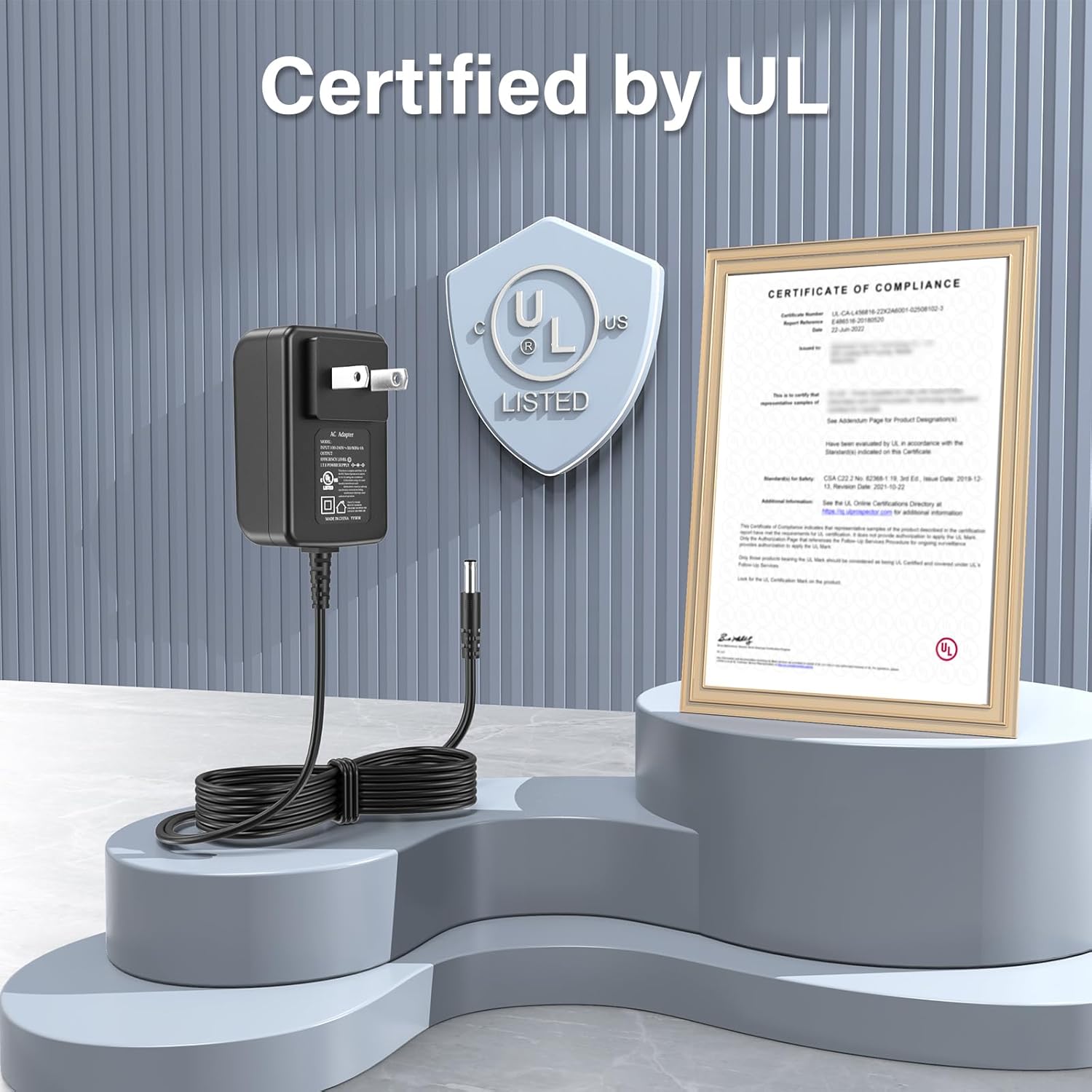 Cable de alimentación con certificación UL para Sun Joe 24V-MJ14C 24VMJ14C 24VCHRG-AC 24VCHRG-AC 24VCHRGAC cargador de repuesto adaptador de CA para
