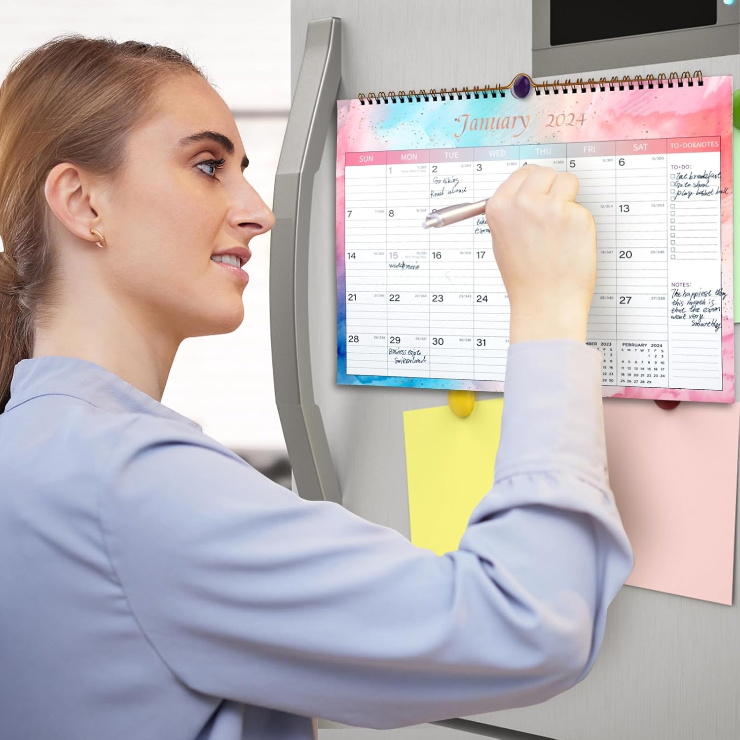 Lbylyhxc Calendario 2024, calendario mensual de pared 2024 de enero de 2024 a diciembre de 2024, 14.8 x 11.5 pulgadas. Papel grueso con fechas