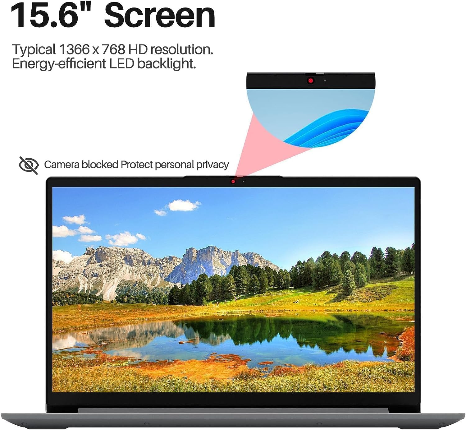 Lenovo IdeaPad 1 Laptop 2024 para negocios y estudiantes, pantalla antirreflejos HD de 15.6 pulgadas, procesador AMD de doble núcleo hasta 3.5 GHz,