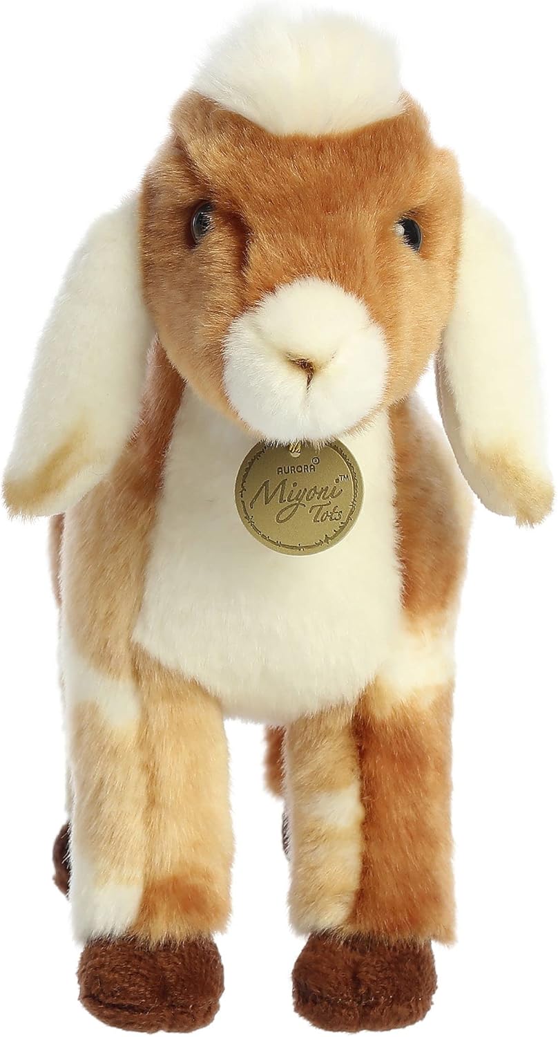 Aurora – Adorable cabrito nubio de peluche Miyoni, detalle realista, compañía entrañable, marrón, 11pulgadas