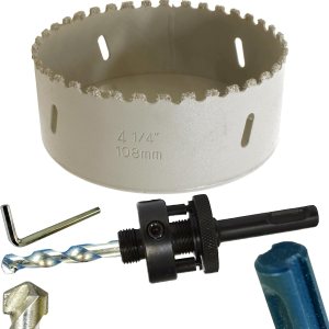 Kit de sierra de carburo de 4 14 pulgadas, 4 14 pulgadas, iluminación empotrada, para paneles de yeso, sierra de carburo Sds Plus agujero con Kit de sierra de carburo de 4 14 pulgadas, 4 14 pulgadas, iluminación empotrada, para paneles de yeso, sierra de carburo Sds Plus agujero con