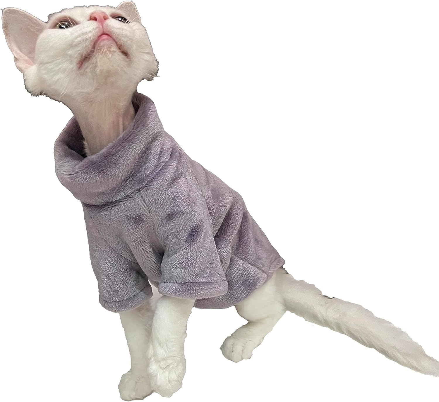 Sphynx – Ropa de gato sin pelo, suéter de piel sintética suave y liso, lindo suéter de otoño e invierno, a la moda, cuello alto, ropa de esfinge,
