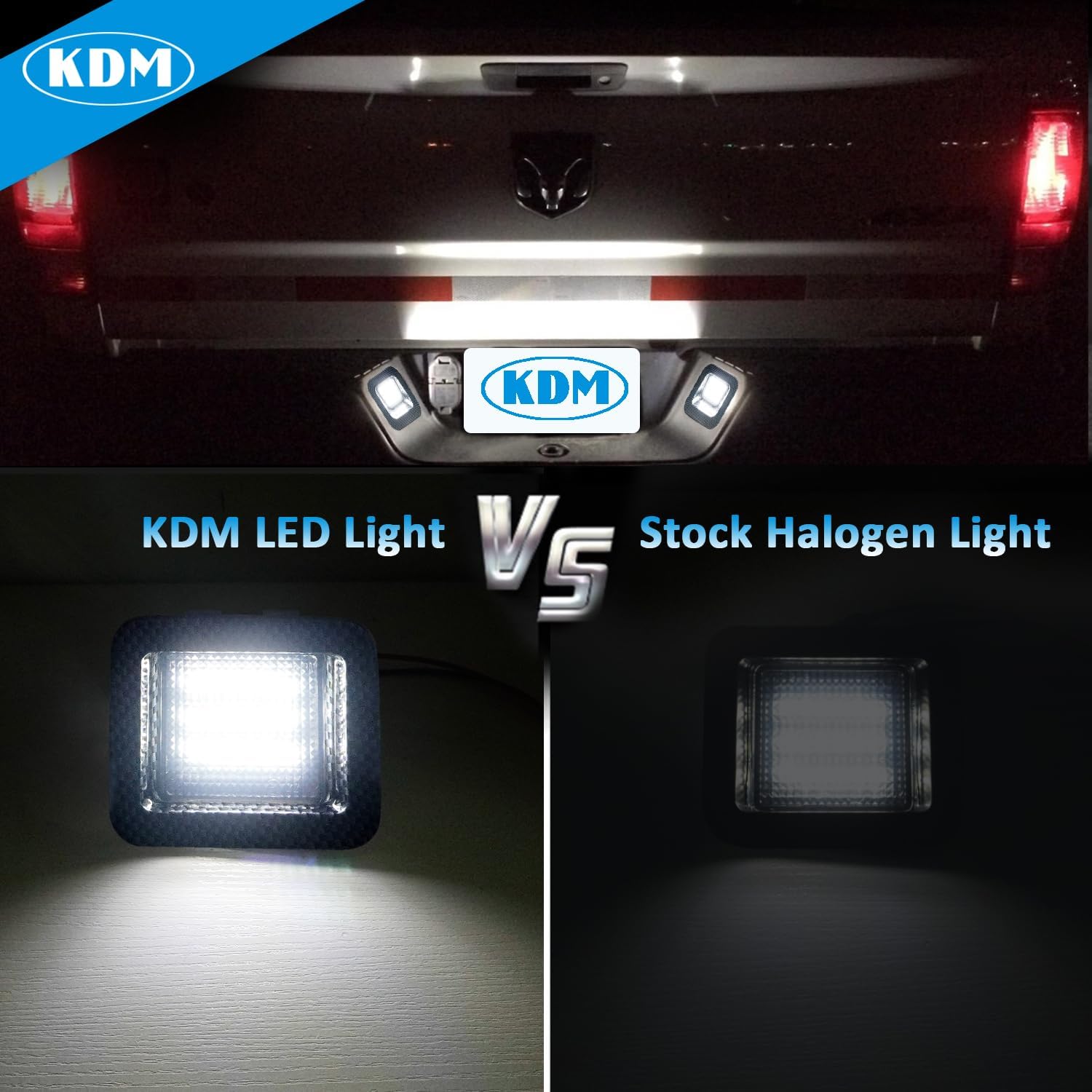 KDM Luz de matrícula LED con patrón de fibra de carbono negra para Ford F150 Raptor 2015-2022, reemplazo de ensamblaje, lámpara trasera de camioneta