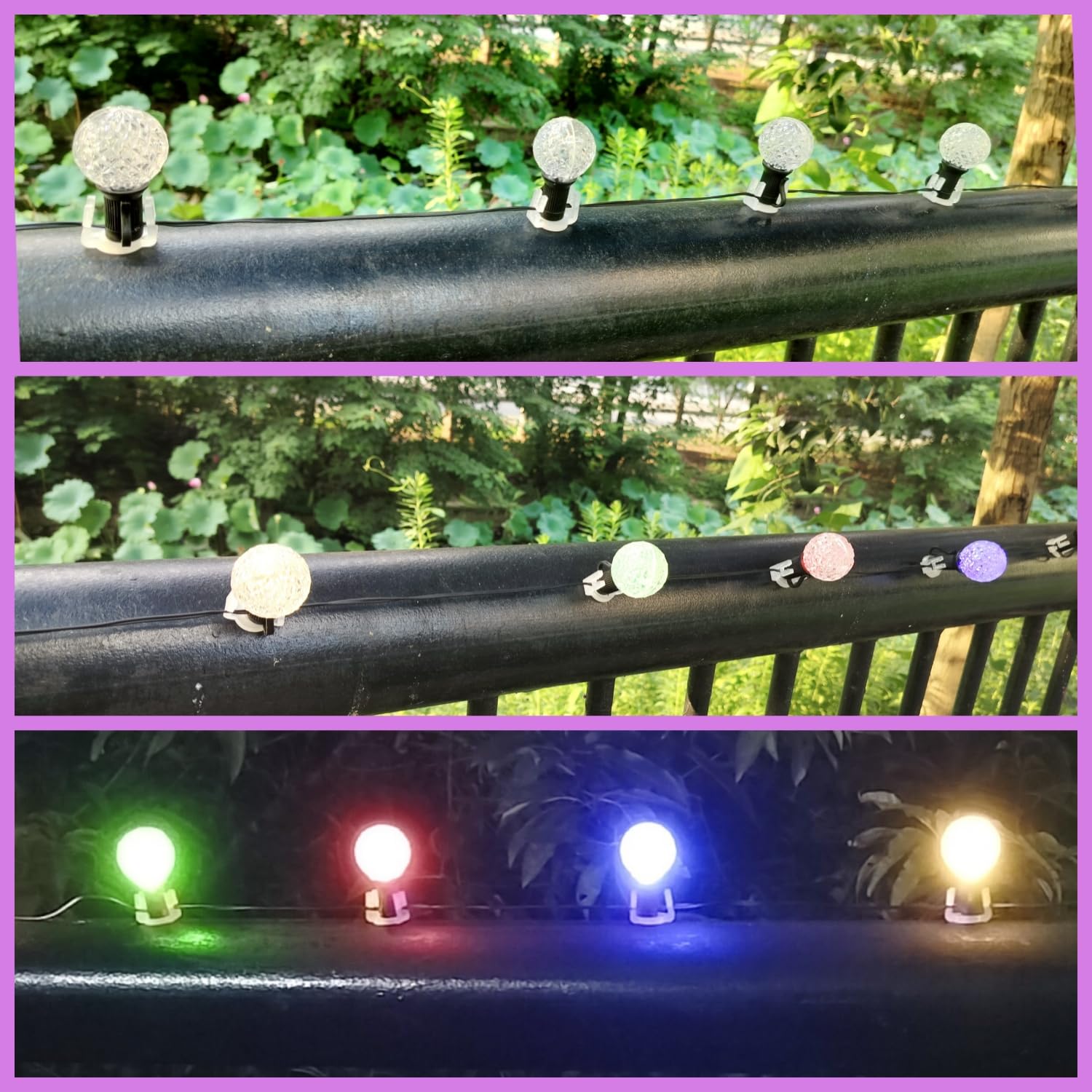 Paquete de 50 clips de luz resistentes, clips de luz magnéticos extra fuertes, imán de iluminación navideña para enchufes C9, C7, iluminación de
