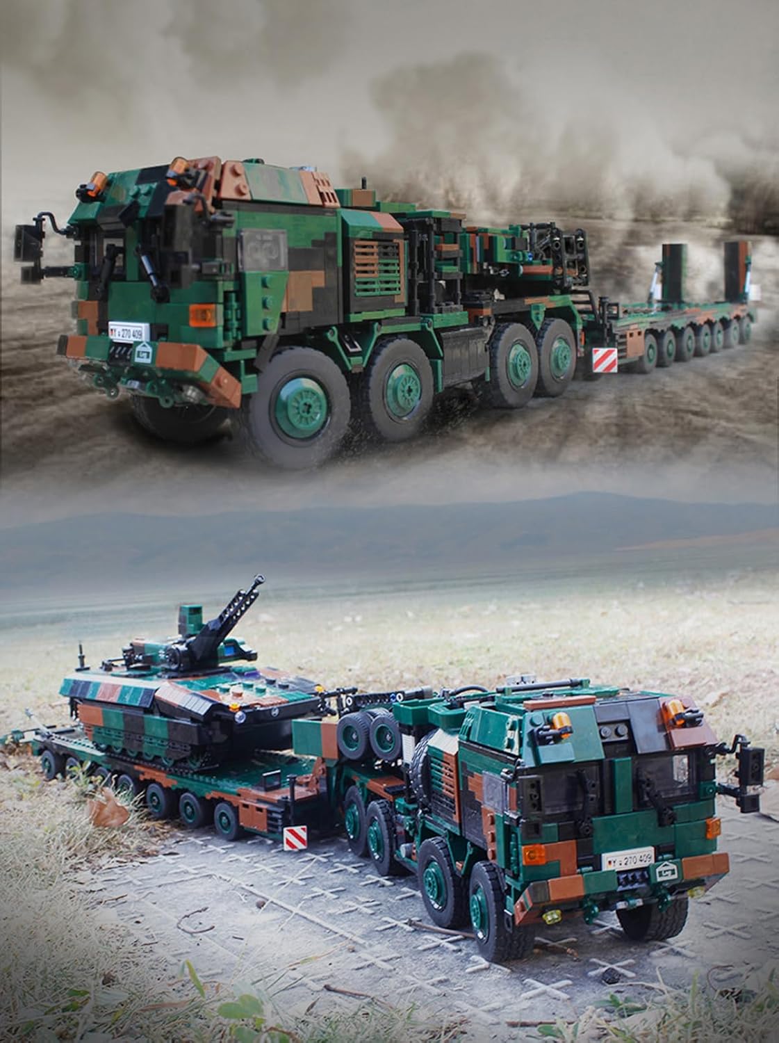 Alemania HX-81 Heavy Transporter Juguetes de construcción para niños de 8 a 12 años de la Segunda Guerra Mundial Juguetes de Transporte Tanque