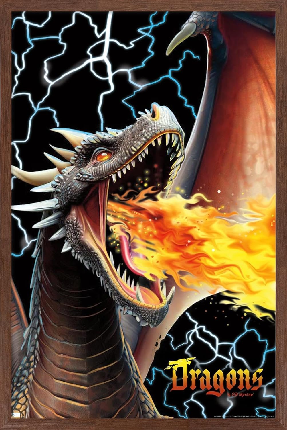 Trends International PD Moreno – Póster de pared de relámpago de dragón