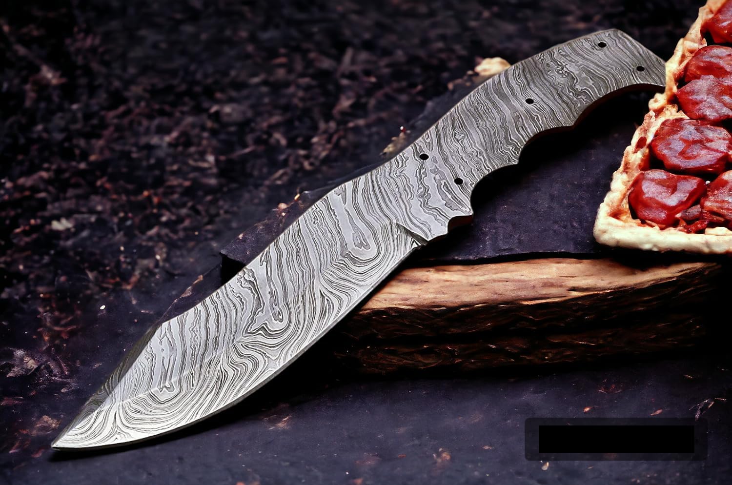 Wilson Roy Cuchillo de hoja en blanco de espiga completa de acero de Damasco hecho a mano para la fabricación de cuchillos suministros-7VV