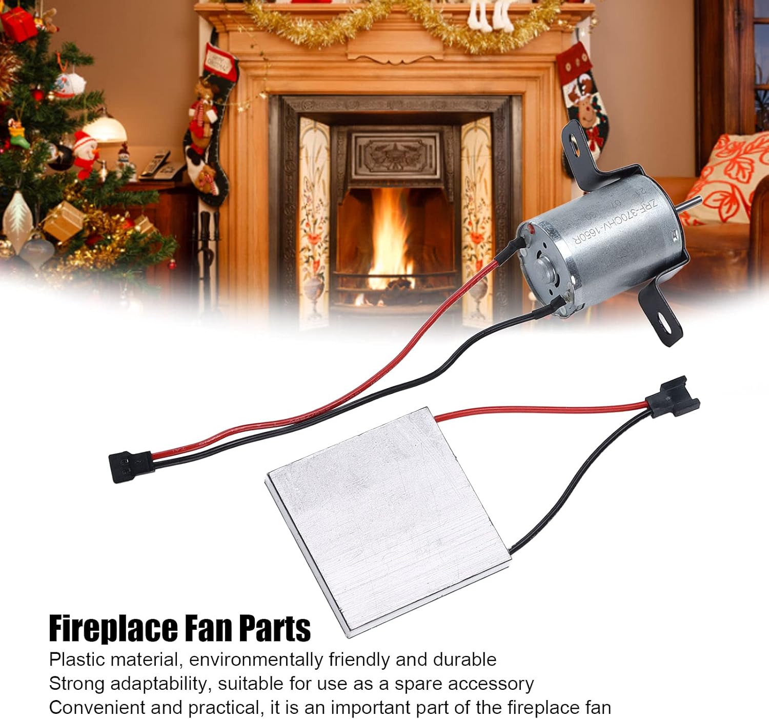 Zixyqol Piezas de reparación de ventilador de chimenea con alimentación térmica, motor de hoja de generador de ventilador de chimenea universal, kit