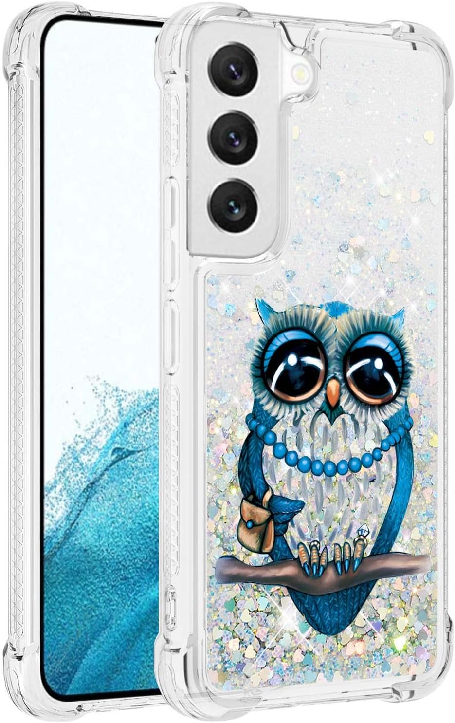 Funda brillante para Samsung S23 Plus con purpurina brillante, ajuste delgado, a prueba de golpes, protector femenino para mujer, transparente, para