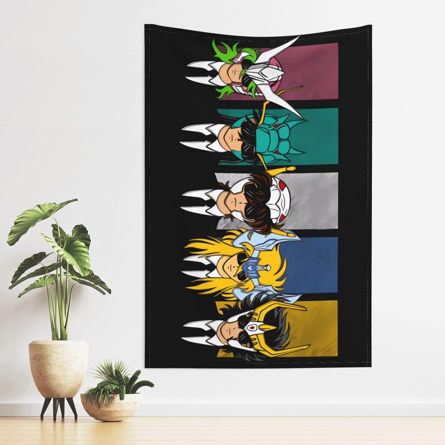 Tapiz de Saint Seiya, para dormitorio, sala de estar, arte para el hogar, franela suave, decoración para colgar, tapiz de 60 x 40 pulgadas