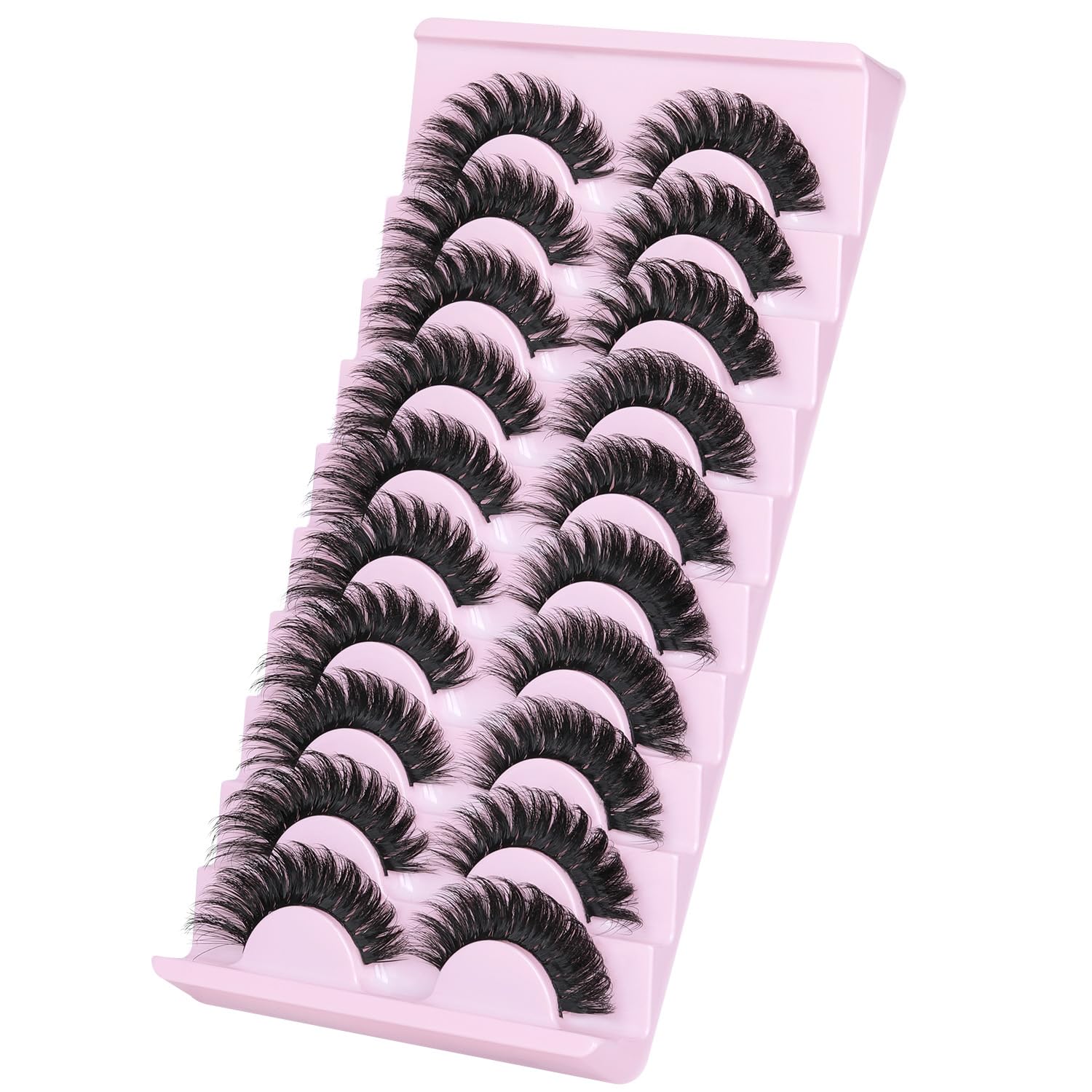 Kiromiro Pestañas postizas de ojo de gato, aspecto natural, pestañas rizadas en D, volumen 3D, pestañas de visón sintético, esponjosas, paquete de