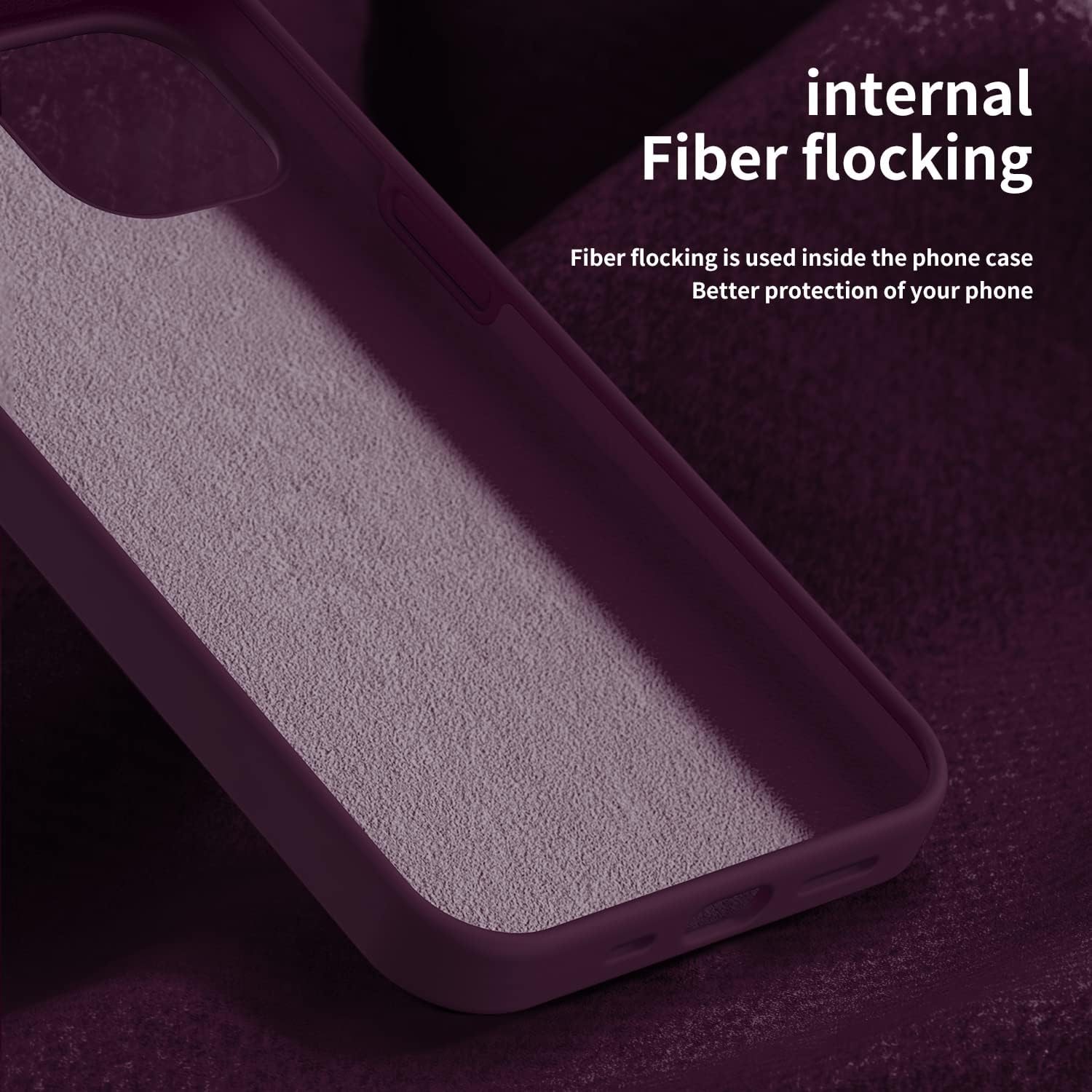 FUNMIKO Funda compatible con iPhone 13 Pro Max con protector de pantalla, funda de silicona líquida sedosa, forro de microfibra suave a prueba de
