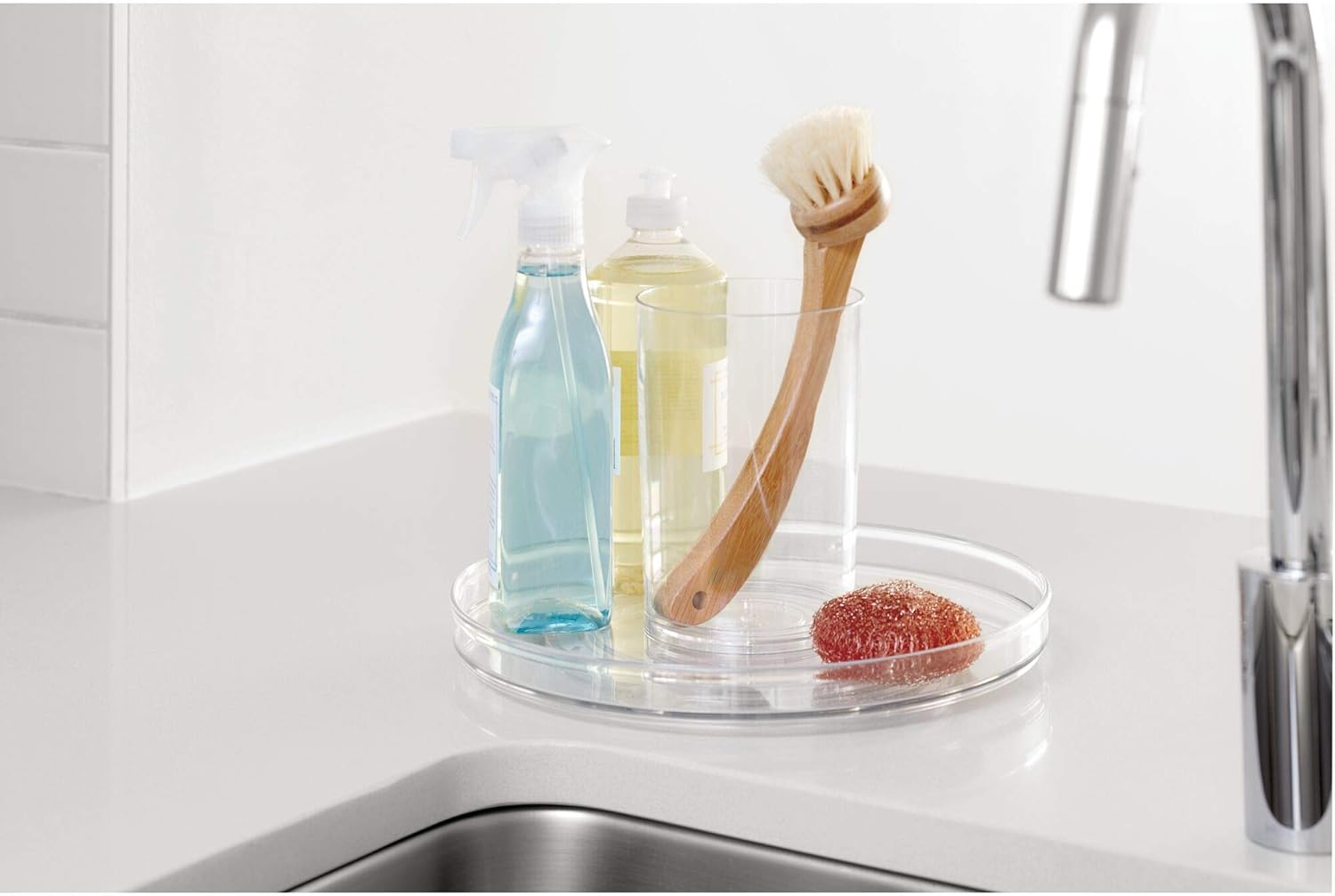 iDesign 79610 Ariel – Plataforma giratoria de plástico sin BPA Lazy Susan, organizador de almacenamiento para encimeras y armarios, 11.5 x 11.5 x