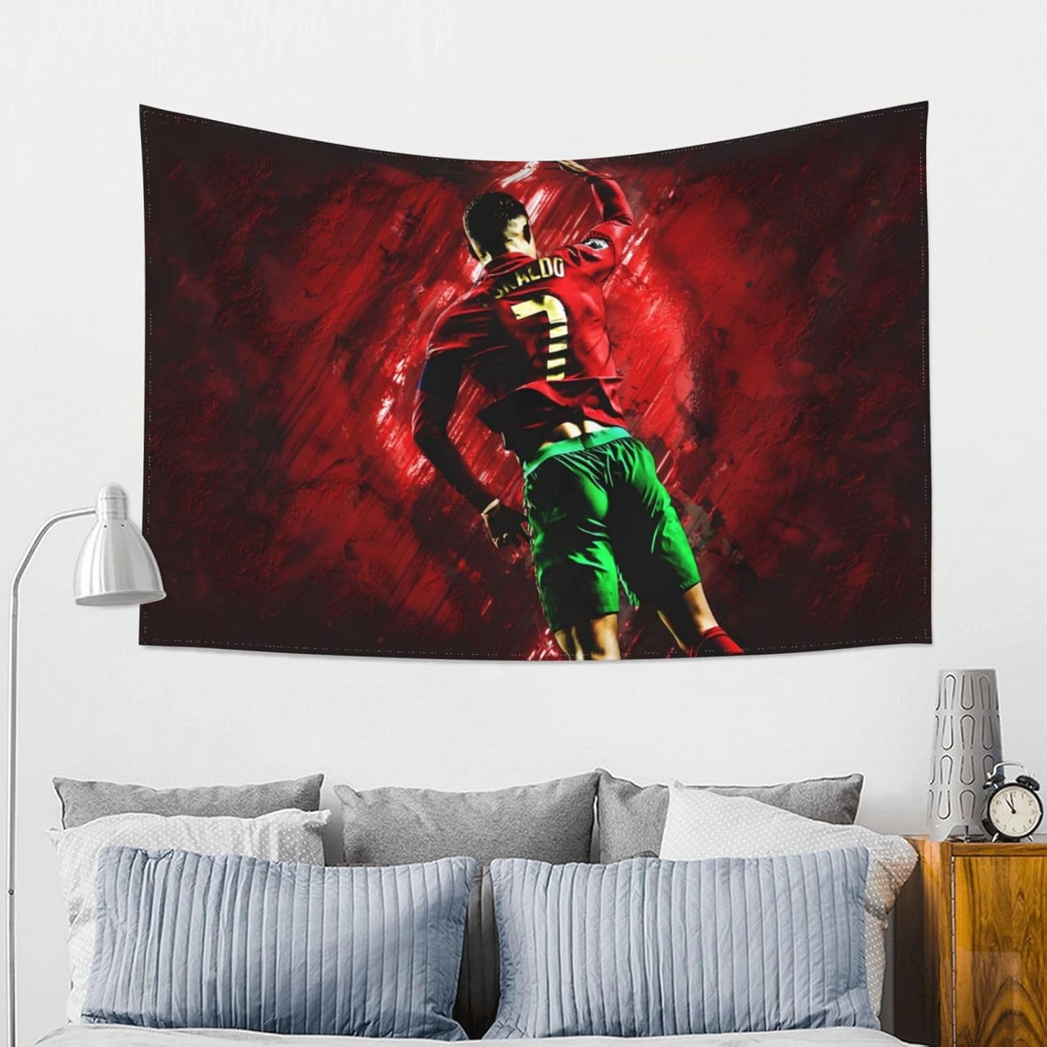 Luja Dling Tapiz Ronaldo #7 para colgar en la pared, decoración de dormitorio, tapices de pared geniales de 60 x 40 pulgadas