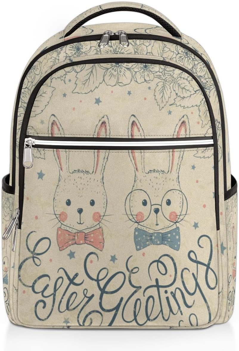 Aglebo Smart Bunny Travel Laptop Backpack for Women Lightweight Laptop Bag Fits 15.6 inch Laptop Durable Travel Backpack Casual Daypack for Work