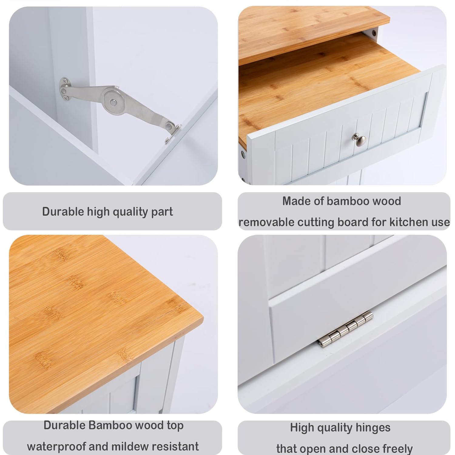 Armario de basura de doble inclinación de 20 galones, armario de reciclaje de basura de madera independiente con cajón y ruedas, gabinete de basura