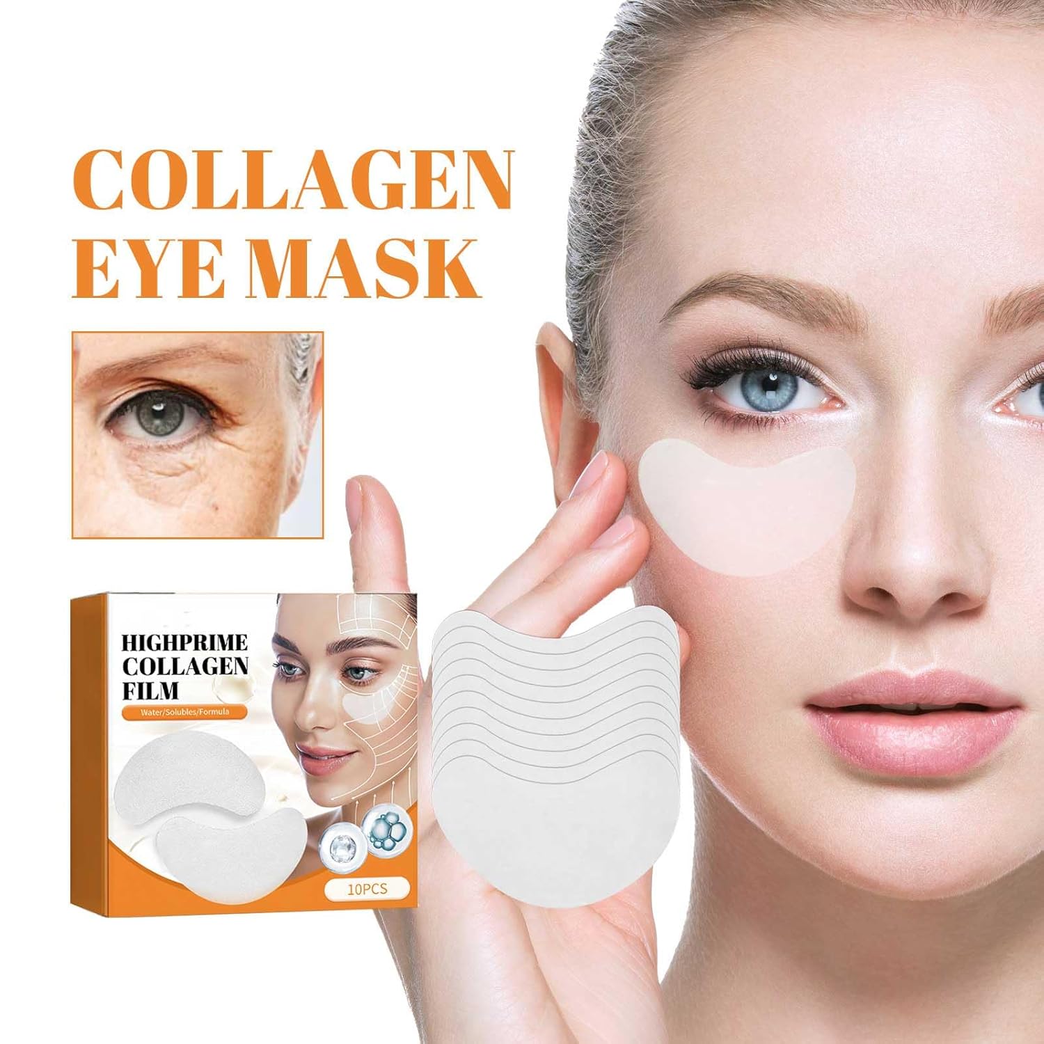 Collagmask – Máscara de película de colágeno, máscara facial de película de colágeno, película soluble en colágeno, levantamiento antiarrugas,