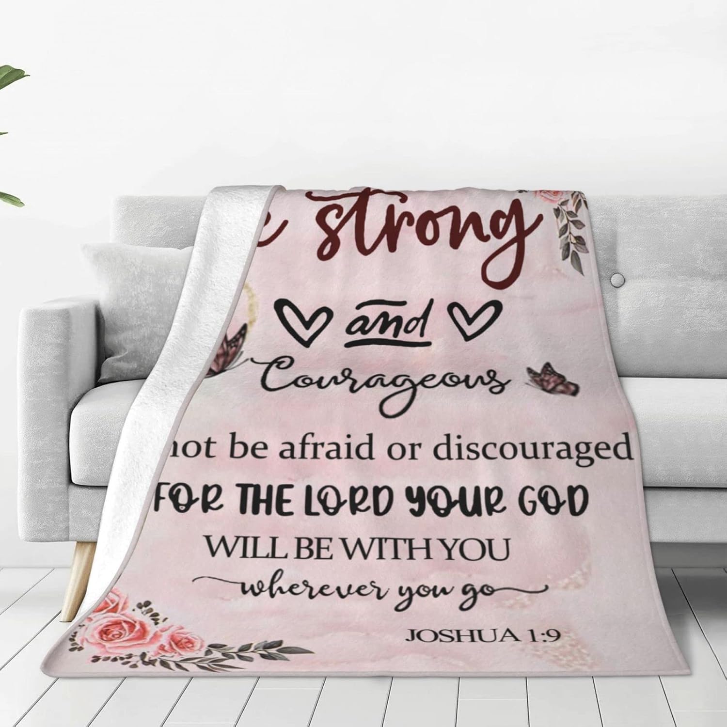 AUIVTY Regalos de cumpleaños cristianos para mujeres, manta inspiradora rosa con versículo de la Biblia, regalos religiosos de Pascua para amigos,