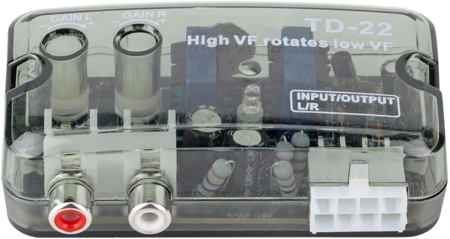 Fydun Convertidor de alto a bajo para audio de coche, convertidor de audio estéreo de alta a baja frecuencia, convertidor de nivel de altavoz con