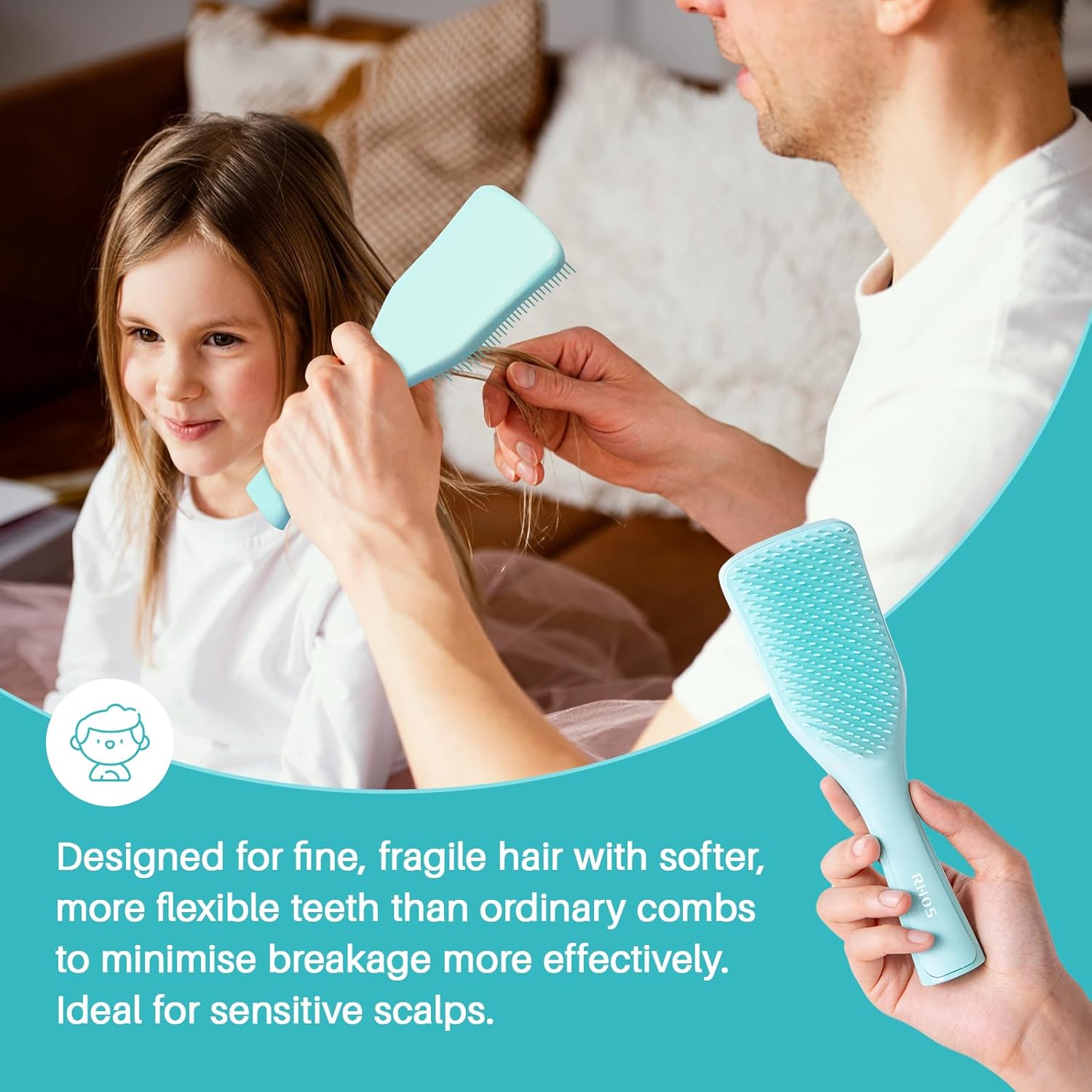 Cepillo desenredante para mujeres, hombres y niños, cepillo de cabello sin dolor para alisar, antiroturas y desenredantes, cepillo de cabello sin
