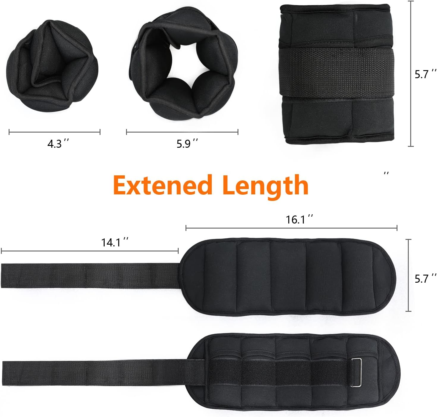 FEIERDUN Pesas de tobillo ajustables para mujeres y hombres, un par de pesas modulares de piernas de 2,4,6,8,10 libras con yoga, caminar, correr,