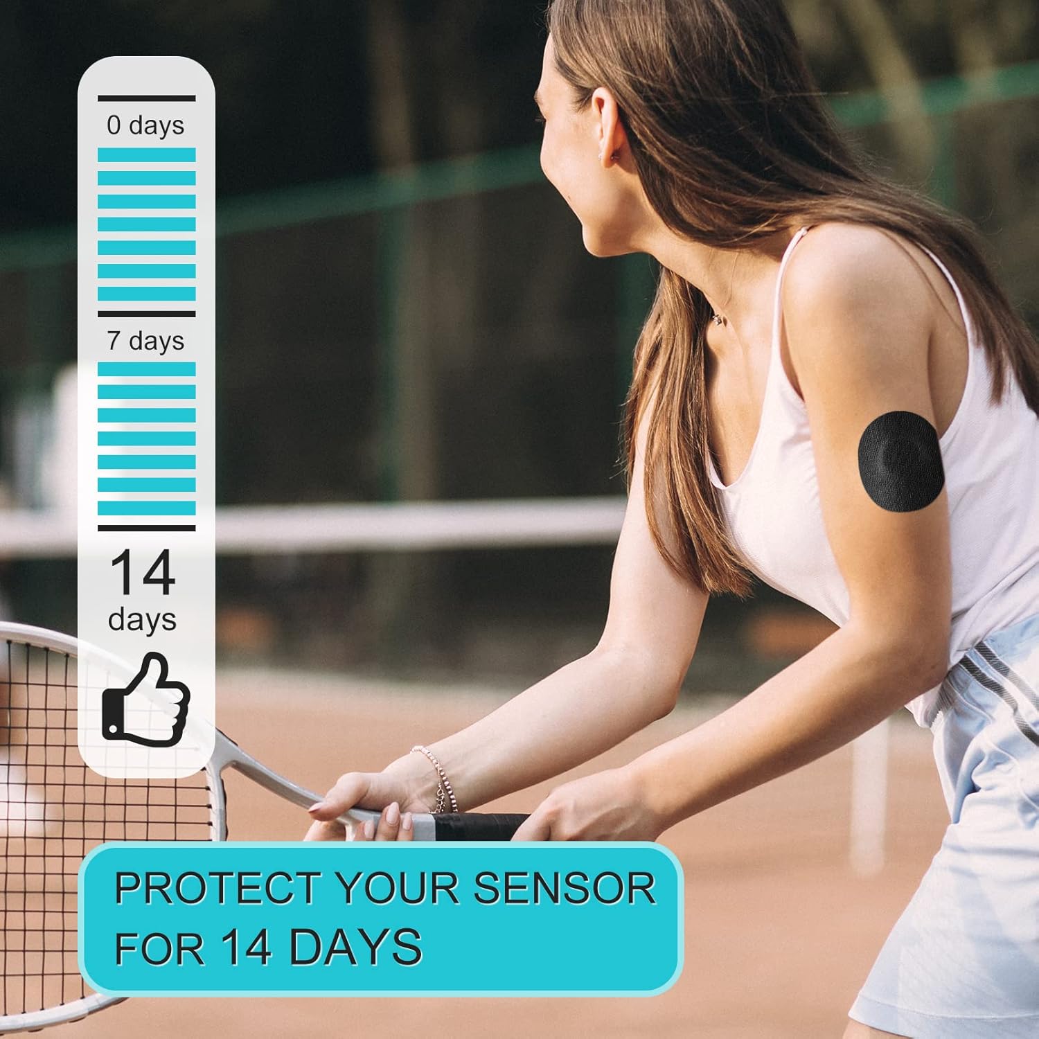 20 cubiertas de sensor Libre 2 impermeables, parches adhesivos CGM sin látex e hipoalergénicas, 14 días de fuerte adherencia flexible sin pegamento