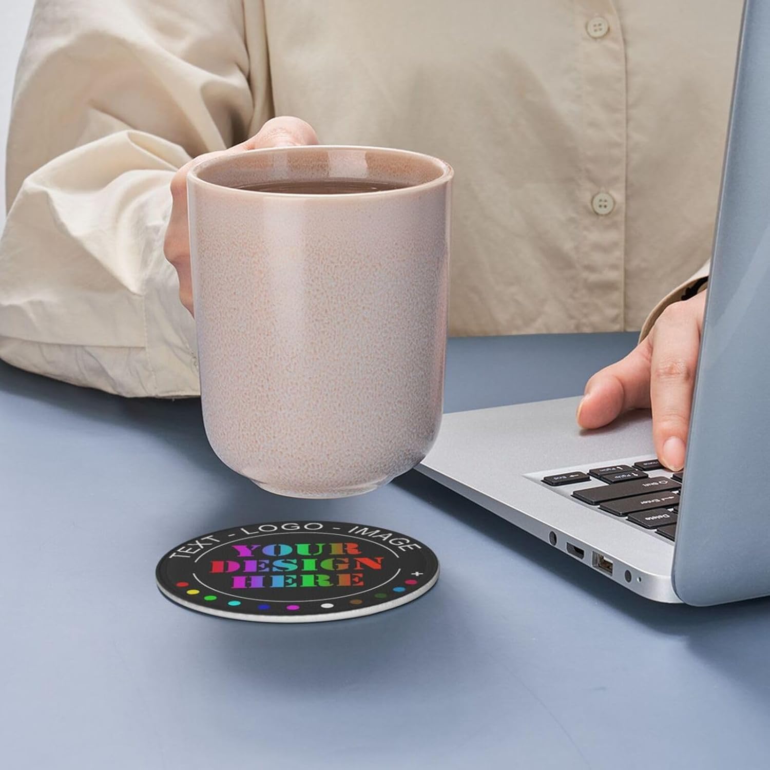 Posavasos personalizados, resistentes al calor, antideslizantes, de cuero, para añadir tu foto, texto, logotipo, imagen para auto, taza de café,