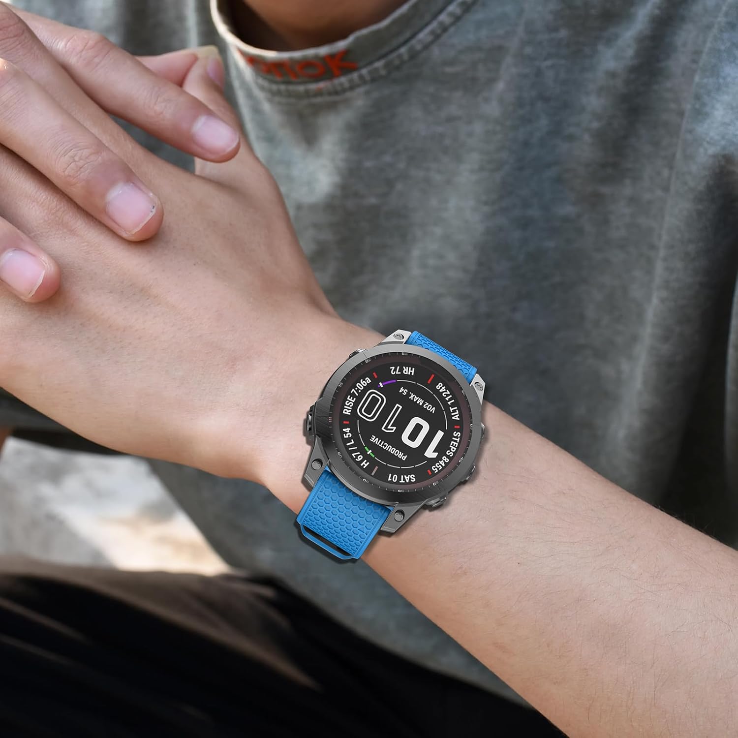 OVERSTEP Correa de reloj compatible con Fenix 5X, correa de reloj de silicona suave de 0.06 pulgadas de ancho para Garmin Fenix 5XFenix 5X PlusFenix