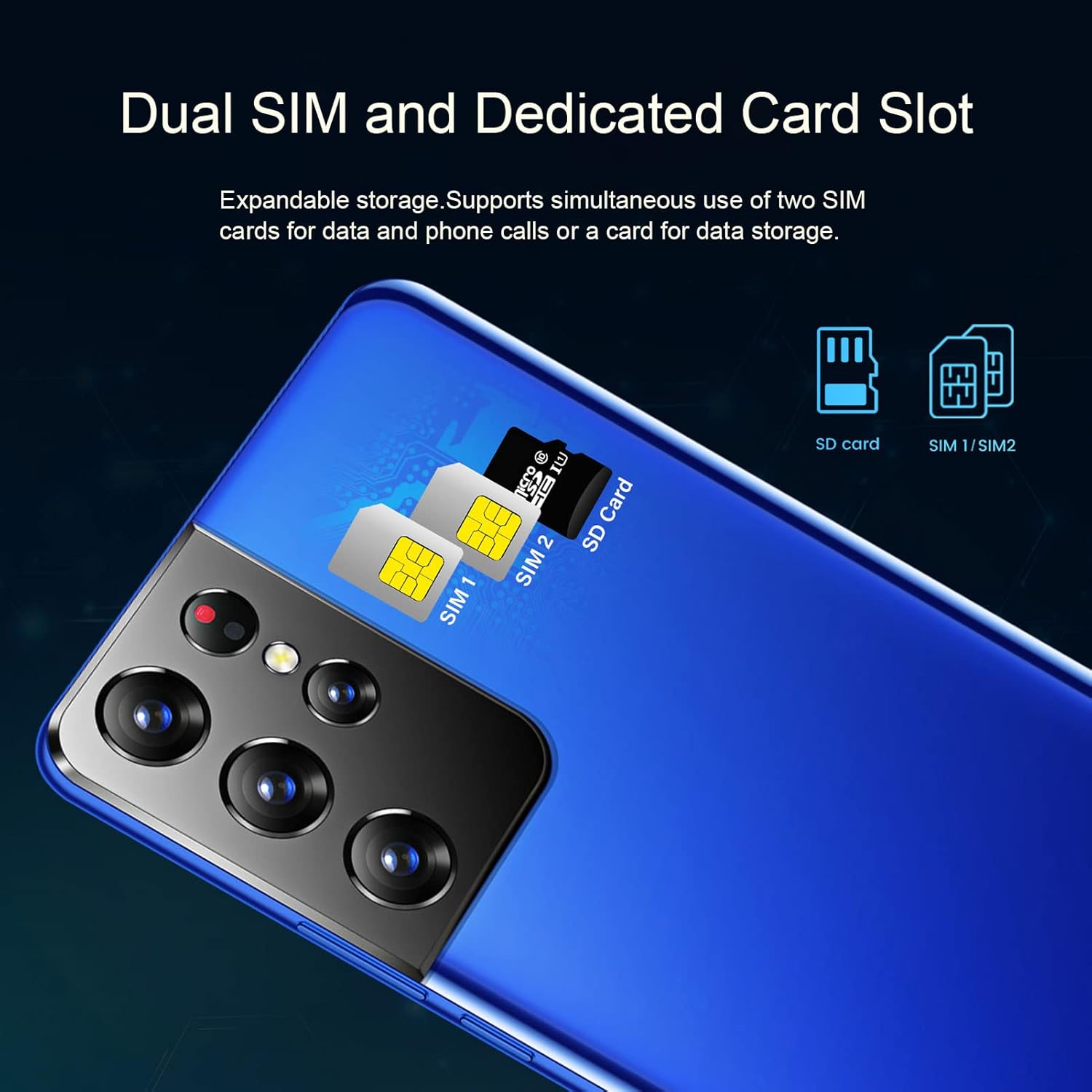 Hilitand S21 Pro – Smartphone desbloqueado para Android 10, teléfono celular desbloqueado, identificación facial desbloqueada, pantalla de 5.45