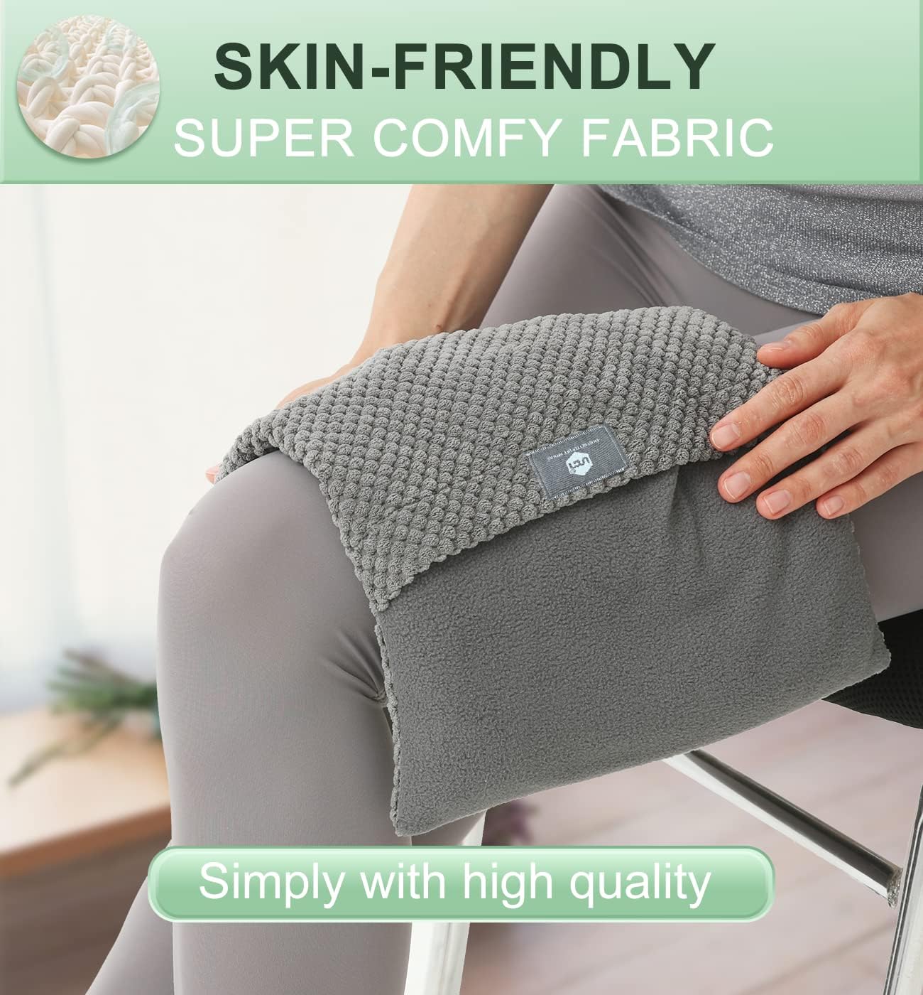 UNCN Almohadilla térmica ancha para microondas con funda lavable de 9 x 15 pulgadas, almohadilla caliente para microondas para cuello, hombros,