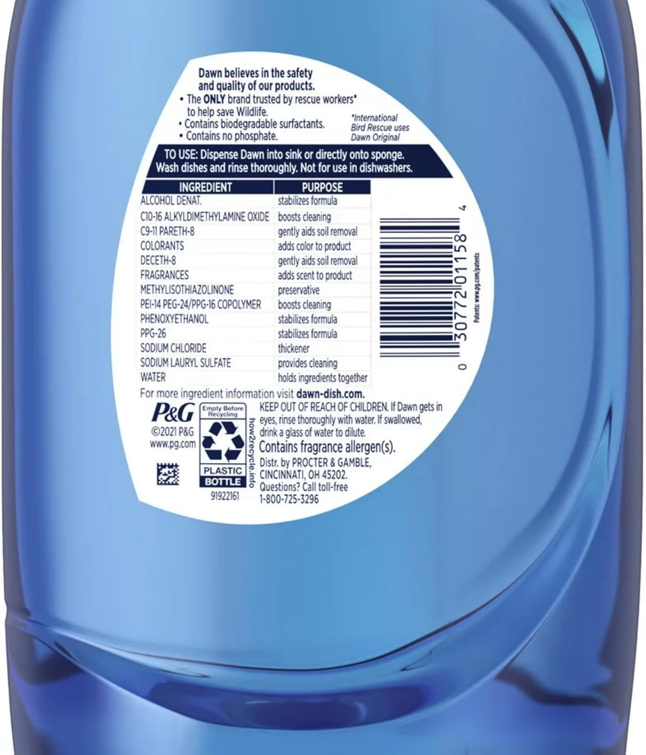 Dawn, Ultra – Líquido para lavar platos, aroma original, detergente total de 76 onzas, paquete de 2 a 38 onzas líquidas, paquete con 8 x 8 pulgadas,