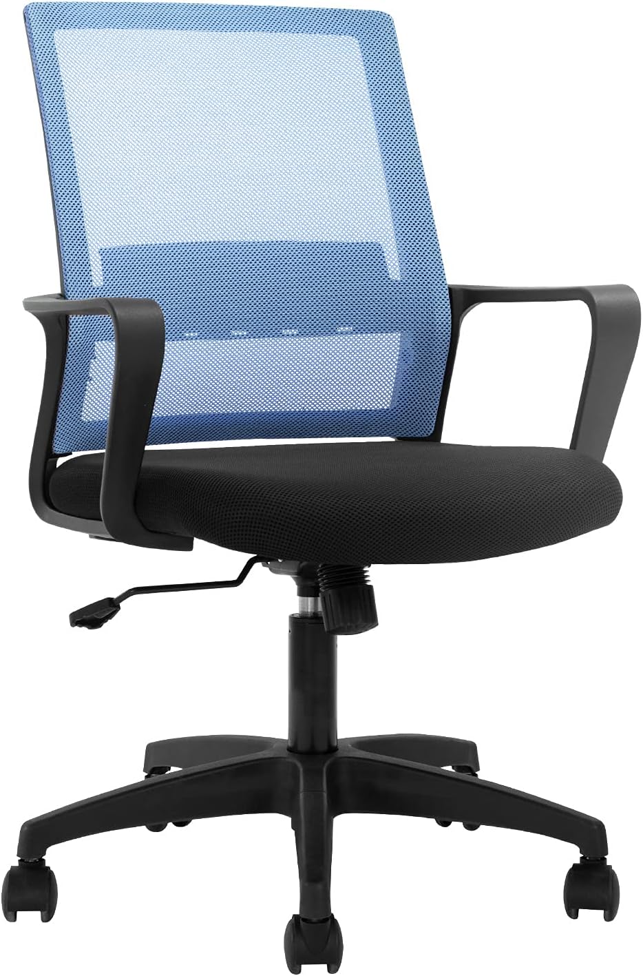 Silla de oficina, silla ergonómica de escritorio de malla con respaldo medio, silla de malla giratoria de altura ajustable, silla de computadora con