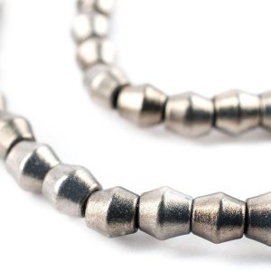 TheBeadChest – Cuentas de bicono plateado de 0.177 in, hebra completa de espaciadores de metal de calidad para diseño de joyas de bricolaje TheBeadChest – Cuentas de bicono plateado de 0.177 in, hebra completa de espaciadores de metal de calidad para diseño de joyas de bricolaje