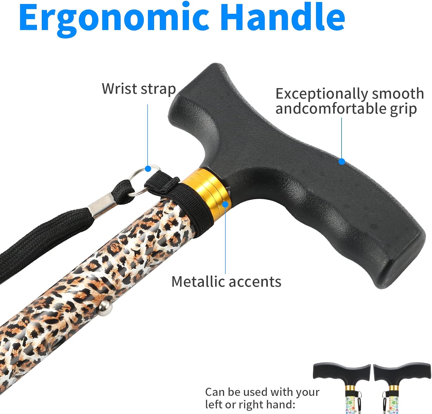 Walking Cane LIXIANG Cane para hombremujer  Ayuda para la movilidad y la vida diaria  Bastón plegable de 5 niveles de altura ajustable  Cómodo