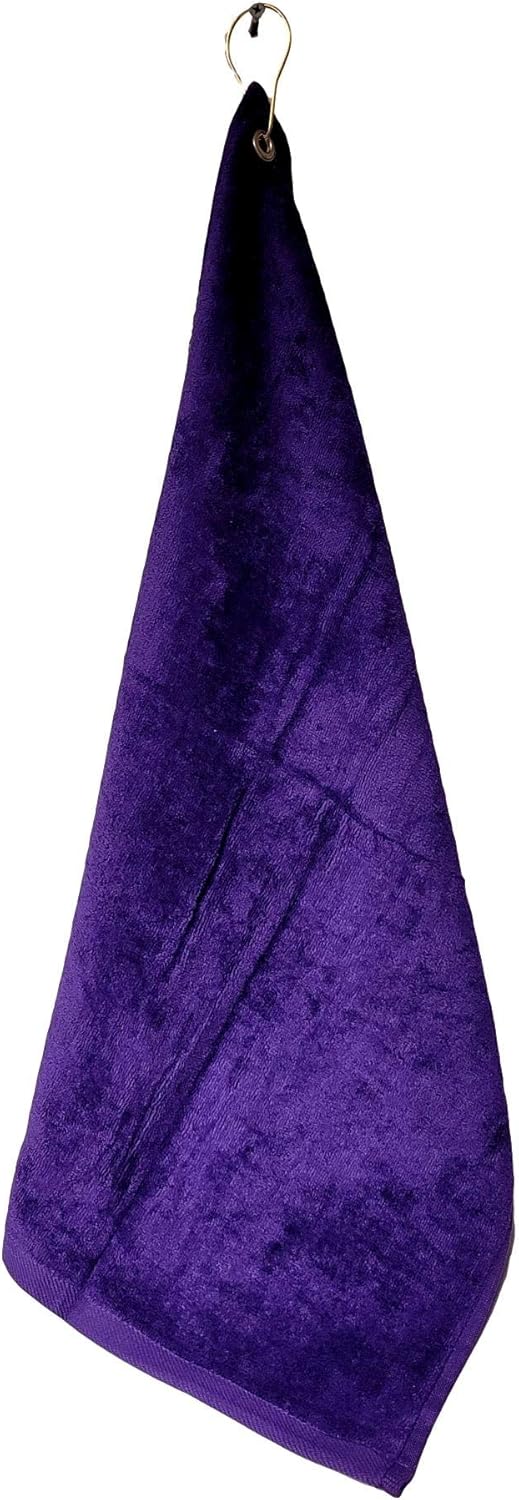 101 BEACH Personalizado con monograma bordado o nombre toalla de golf con clip (morado)
