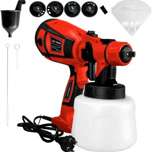 WANGMI Pulverizador de pintura eléctrico con cable, 220 V, 850 W, 5 pies, pintor en aerosol con recipiente de 44.0 fl oz, 5 boquillas de latón, 3 WANGMI Pulverizador de pintura eléctrico con cable, 220 V, 850 W, 5 pies, pintor en aerosol con recipiente de 44.0 fl oz, 5 boquillas de latón, 3