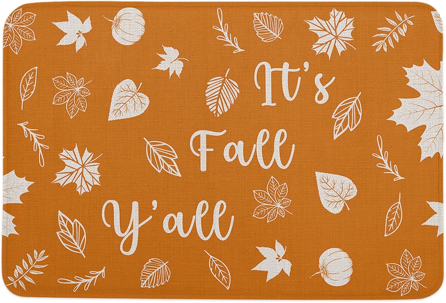 Fall Bathroom Rugs Sunflower Pumpkin Wreath Fall Bath Mat Sponge Doormat, Orange Maple Leaf Bath Mat Non Slip Washable Durable Carpet for Bathroom