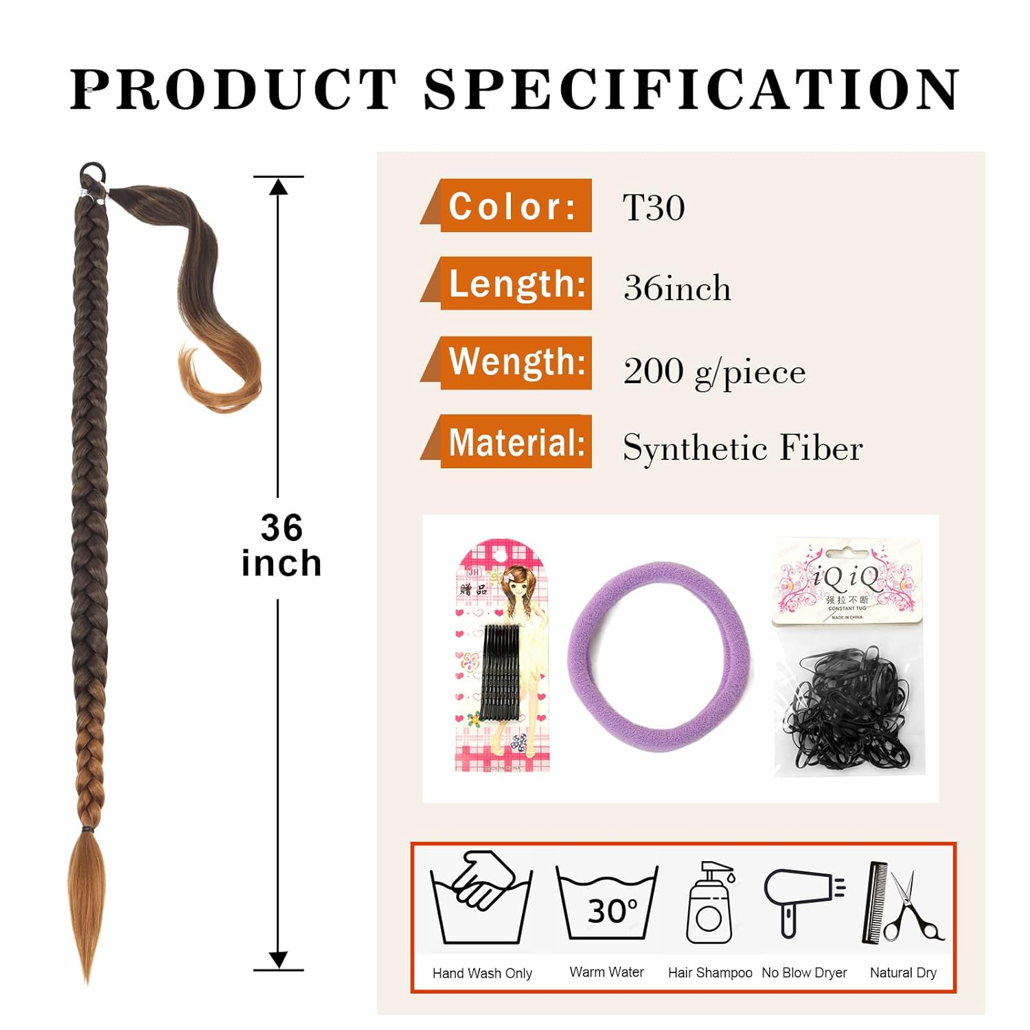 Extensión de cola de caballo, extensión de cola de caballo trenzada, mujeres negras con banda para el cabello, envoltura recta con extensión de cola