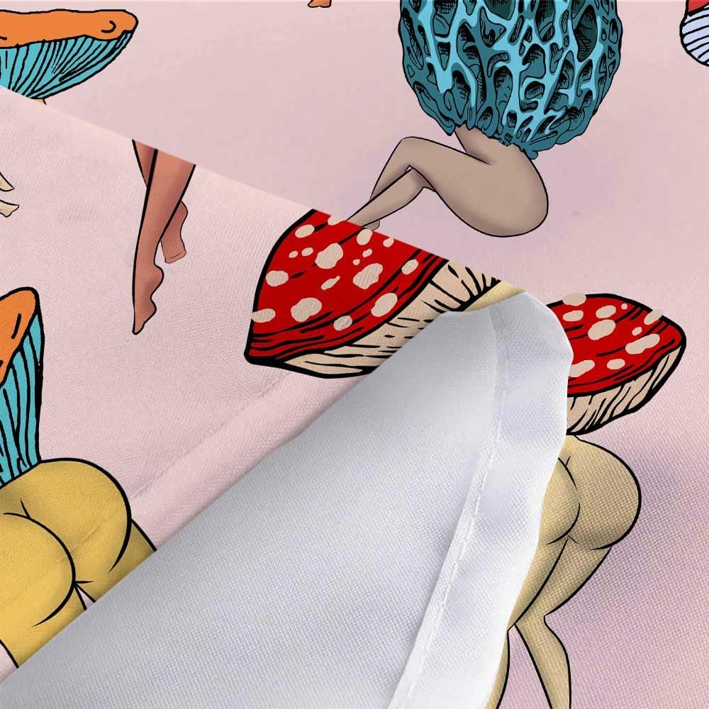 Divertida cortina de ducha con trasero de hongo, divertida y sexy, de los años 70 y 80, cortinas de ducha para baño, hippie, psicodélico, estético,