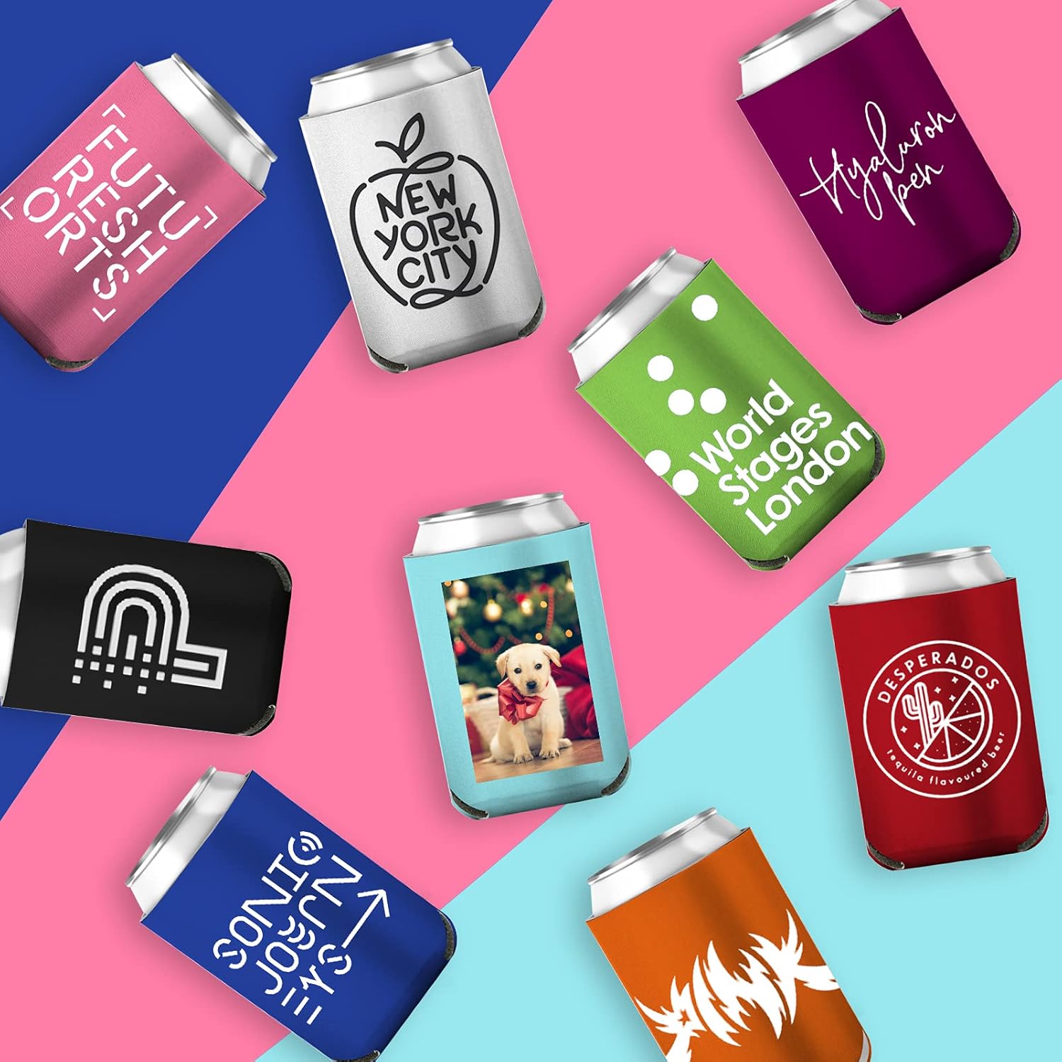 Fundas enfriadoras de latas de cerveza personalizadas con aislamiento a granel con logotipo y texto de imagen para boda, fiesta de cumpleaños