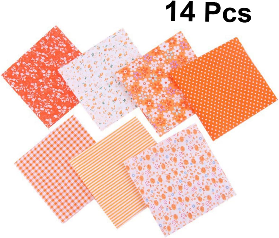 2 paquetes de tela de lino para ropa, tela de punto para manualidades, tela de lino impresa, cuartos de tela gruesos, cuadrados de acolchado