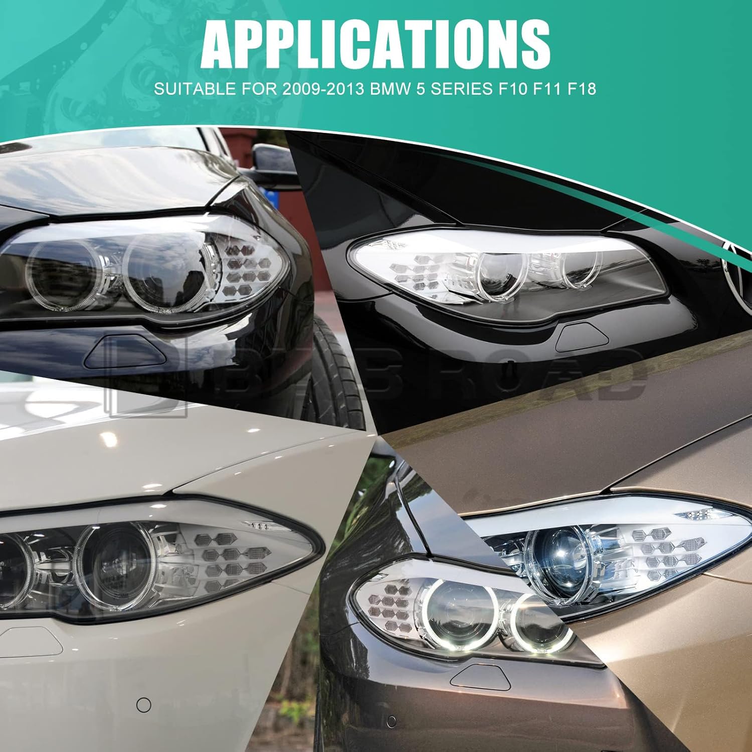 BINB ROAD Módulo de faros LED de señal de giro izquierdo y derecho 63117271901 + 63117271902 compatible con BMW 520i 525i 530i F10 F18 2009-2013