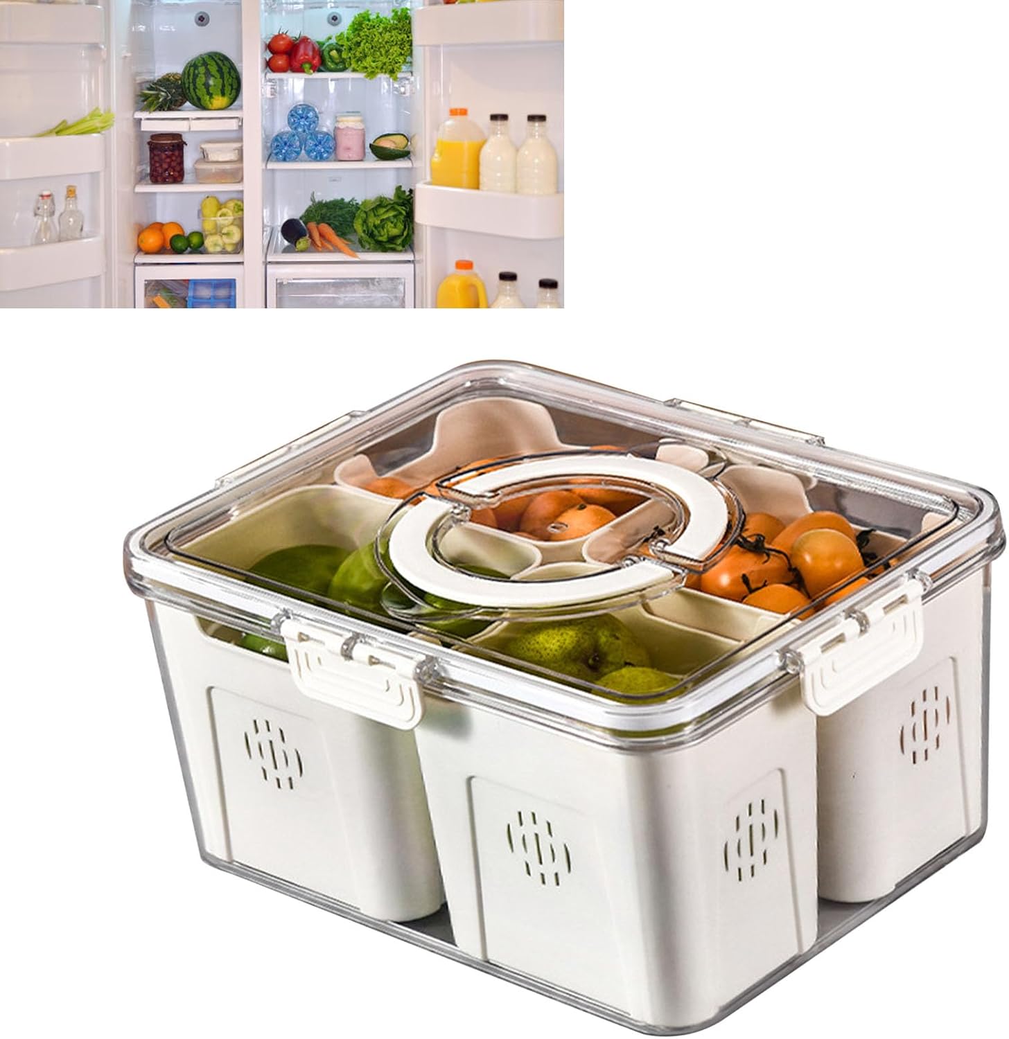 Contenedores de almacenamiento de frutas para refrigerador, organizadores de cocina, contenedor de almacenamiento de verduras de grado alimenticio,