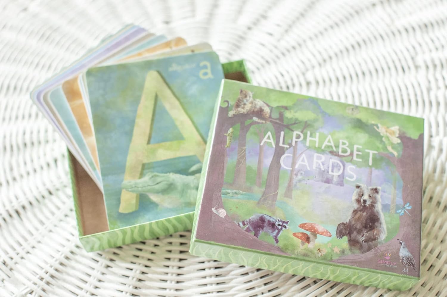 Tarjetas de memoria ABC, 26 tarjetas gruesas del alfabeto de 4 x 5 pulgadas, juegos de aprendizaje para niños preescolares, fabricadas en Estados