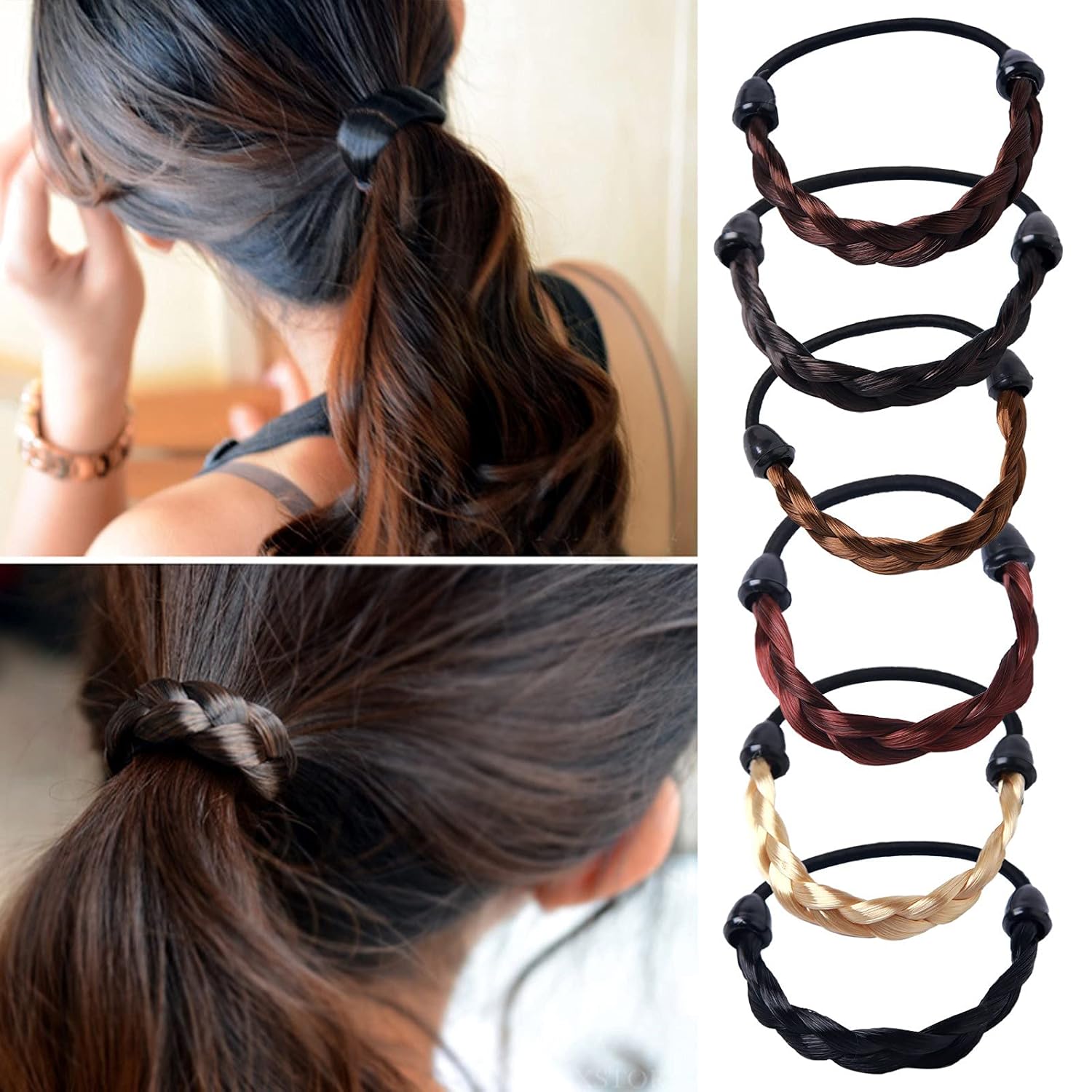 Cola de caballo sintética elástica para el cabello de seda, para el cuidado del cabello realista, productos para el cabello de niña, mini elásticos
