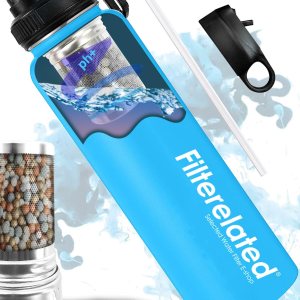 Botella de agua con filtro alcalino portátil de acero inoxidable de 30 onzas, crea hasta 9 ph de agua de calidad, botella de agua de viaje Botella de agua con filtro alcalino portátil de acero inoxidable de 30 onzas, crea hasta 9 ph de agua de calidad, botella de agua de viaje
