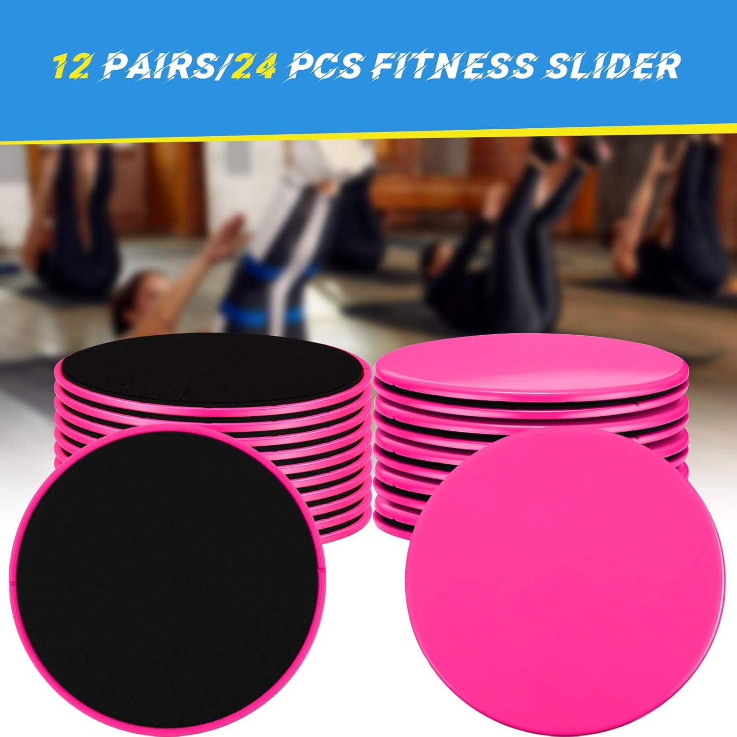 24 unidades (12 pares) deslizadores de núcleo, discos deslizantes de ejercicio a granel para clases de entrenamiento en grupo, deslizador de fitness