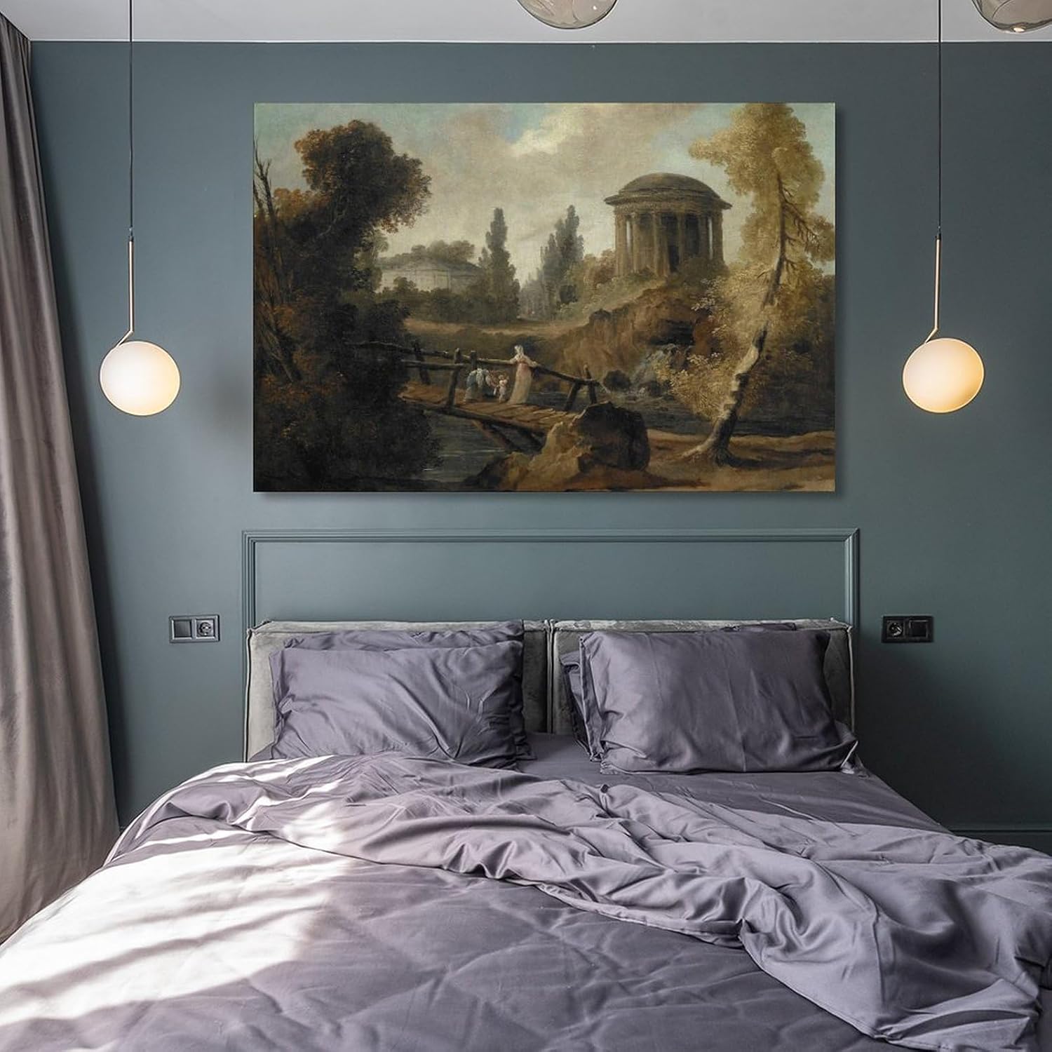 YANMING Póster decorativo decorativo para pared, diseño de Marius Hubert Robert, The Cascades at Tivoli Marius Hubert Robert