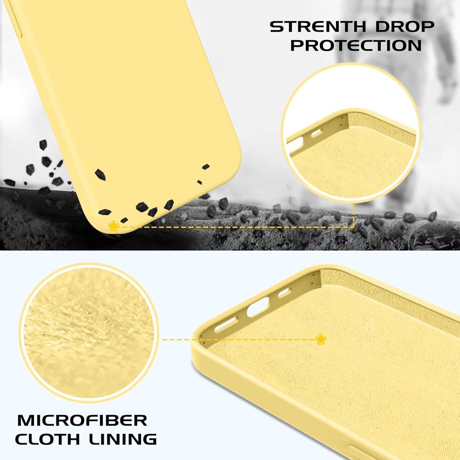 DOMAVER Funda para iPhone 14 Pro, silicona líquida, gel suave, forro de microfibra, funda de cojín a prueba de golpes, funda protectora para iPhone